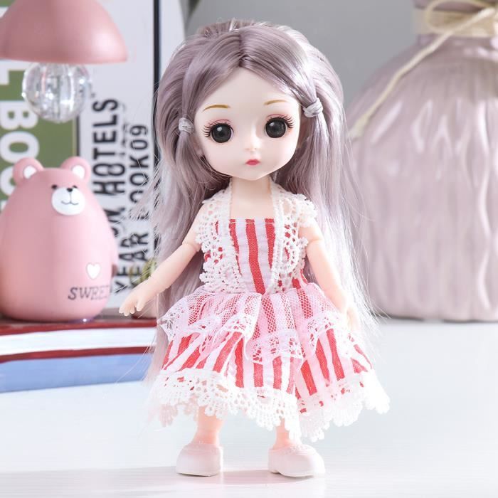 Mini poup e articul e 16 cm 13 pcs 3D b b grands yeux jouet