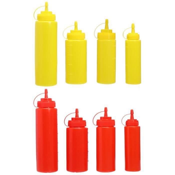 KETCHUP MOUTARDE 8pcs Ketchup Squeeze Sauce Bouteilles de stockage pour