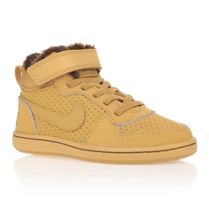 NIKE Baskets Court Borough Mid Enfant garcon Camel Camel Cdiscount Sport