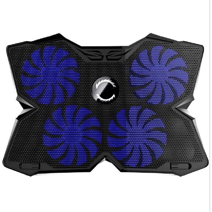 Support Refroidisseur Pour Ordinateur Portable - 5 Ventilateurs Silencieux, Ports USB, Design Mince - 9