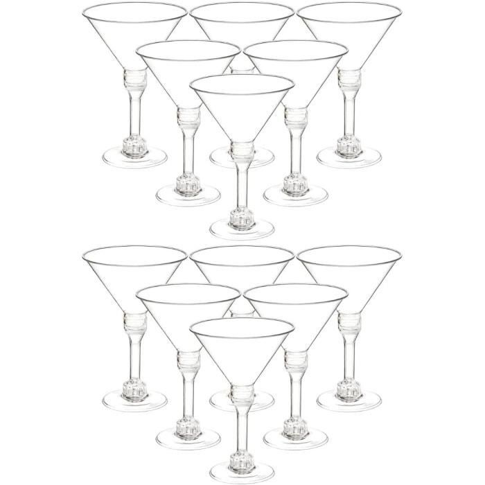 PARACITY Lot de 2 verres à martini, verres en cristal soufflés à la