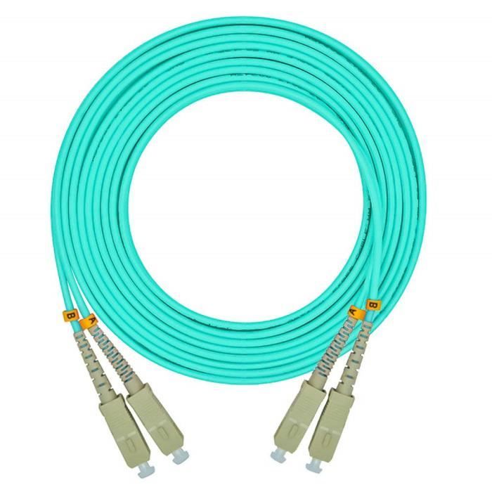 Câble Fibre Optique Uxcell – 50 Mètres (164 Ft) – Multimode Duplex LC-LC OM3 Vert