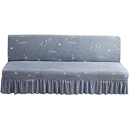 Housse Extensible Pour Futon/canapé-lit Sans Accoudoirs - Taille M (160-190cm), Tissu Jacquard, Lavable Machine - Marron Foncé