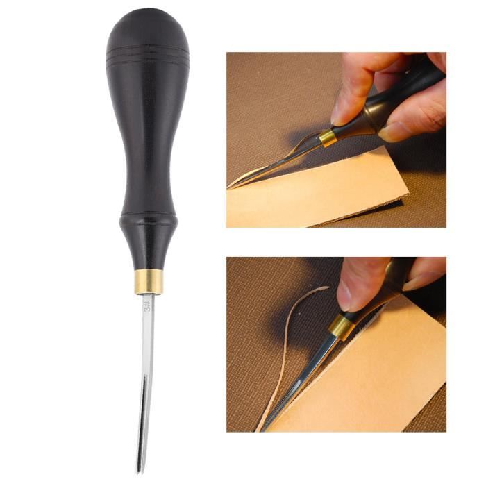 Outil De Coupe Pour Lanières De Cuir En Bois - Largeur Réglable 0-10 Cm - Avec 5 Lames De Rechange - DIY Maroquinerie - 12