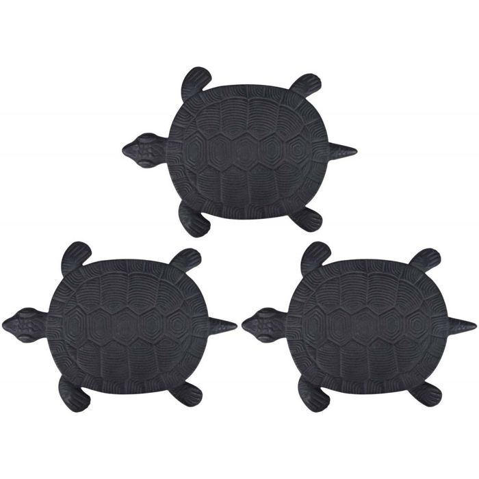 Pas japonais motif tortue Lot de 3 Noir