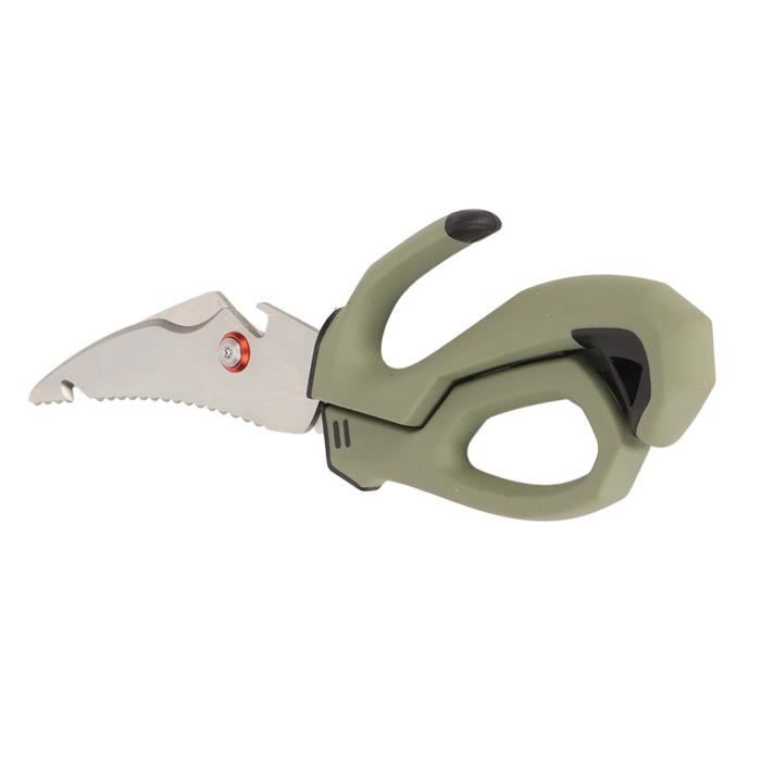 Ciseaux De Plongée Acier Inoxydable - Avec Lanière - Rouge - Pour Plongée, Sauvetage - Usage Maritime