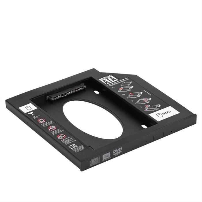 Fdit HDD Caddy 2.5 'SATA HDD SSD Boîtier Disque dur Bay Caddy