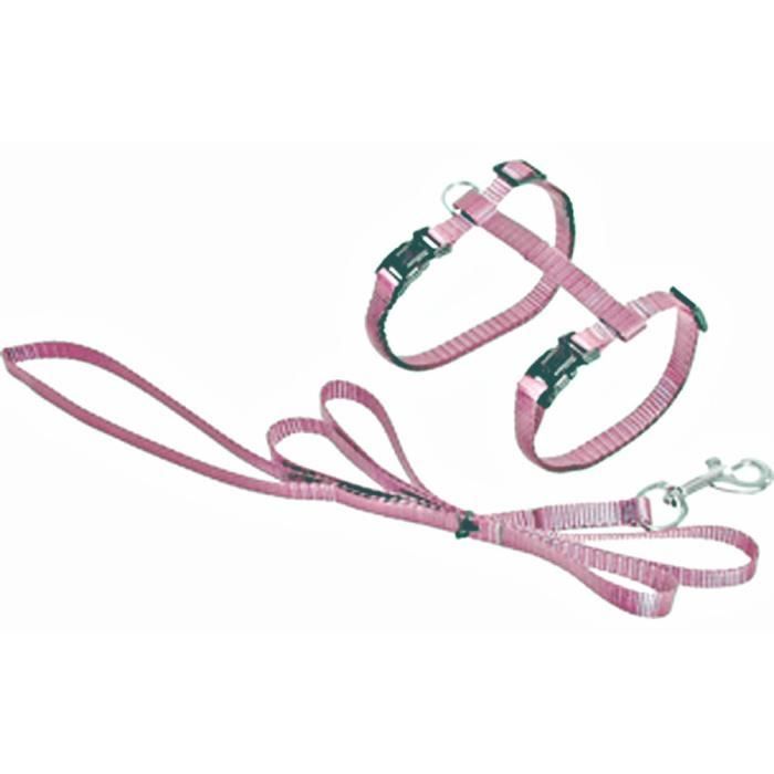 Harnais et laisse pour chat - FLAMINGO - Rose clair - Réglable - Taille petit - Dimensions ajustables Harnais et laisse pour chat - FLAMINGO - Rose clair - Réglable - Taille petit - Dimensions ajustables
