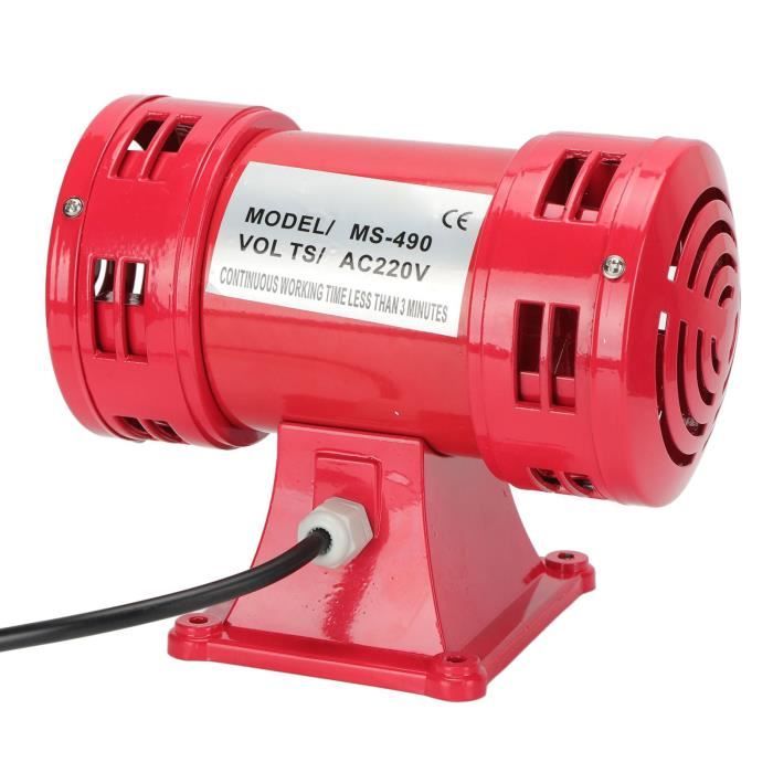 Sirène Alarme Klaxon 12V Rouge Ultra Compact - Son Raid Aérien Pour Voiture Moto Camion