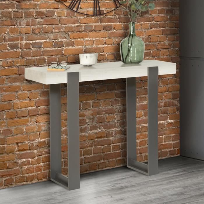 id market console phoenix bois gris cdiscount maison