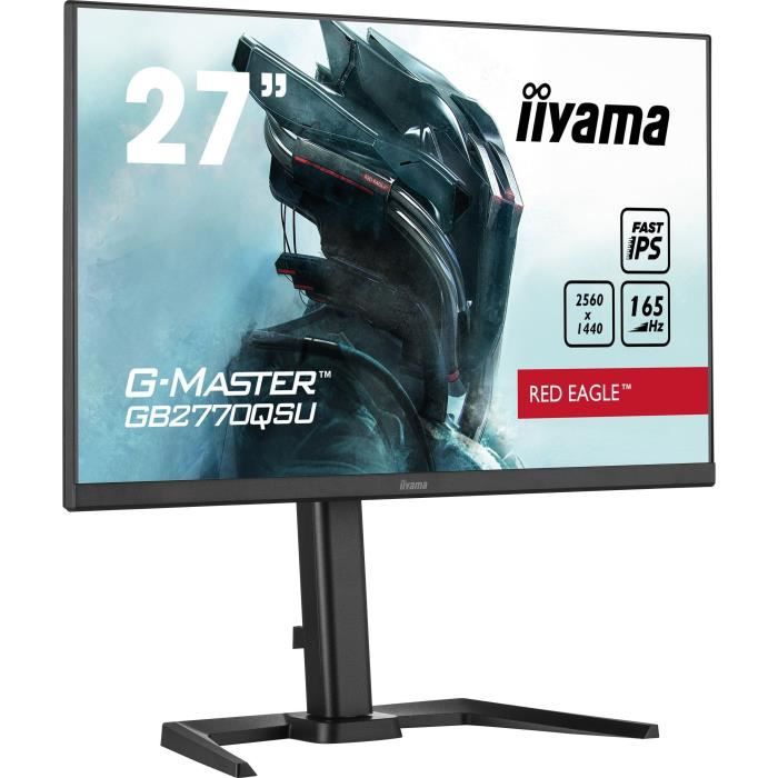 Ecran PC Gamer IIYAMA G Master Red Eagle GB2770QSU B5 27 WQHD Dalle IPS 0 5ms 165Hz HDMI DisplayPort USB FreeSync
