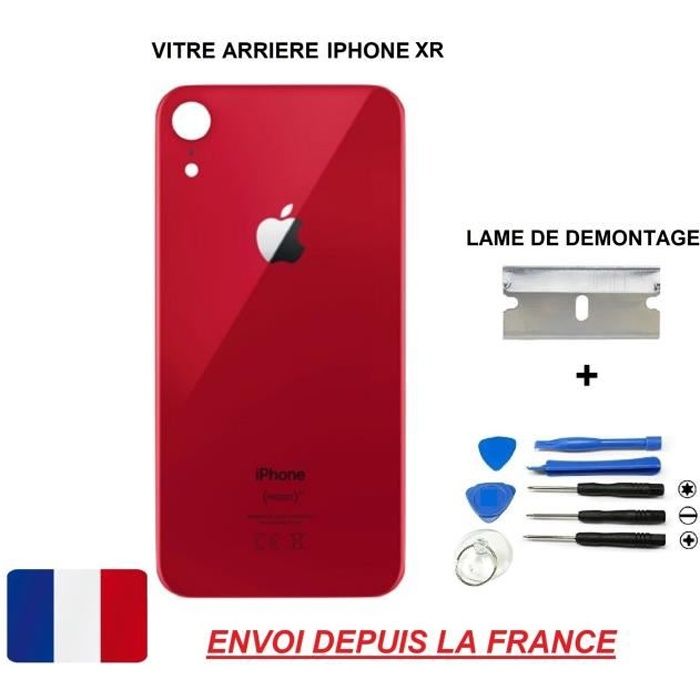 LM Technology - Vitre arrière Pour iPhone XR - Rouge