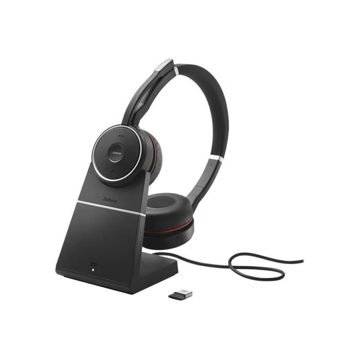 Jabra Evolve 75 UC Wireless Stereo On Ear Headset – Unified Communications Optimised Headphones With Long Lasting Battery – USB Bluetooth Adapter – - vue 9