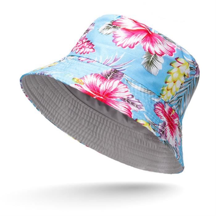 Chapeau De Soleil Femme Bucket Hat Pliable - Paille, Large Bord, Anti-UV, Taille Unique (56-58 Cm)