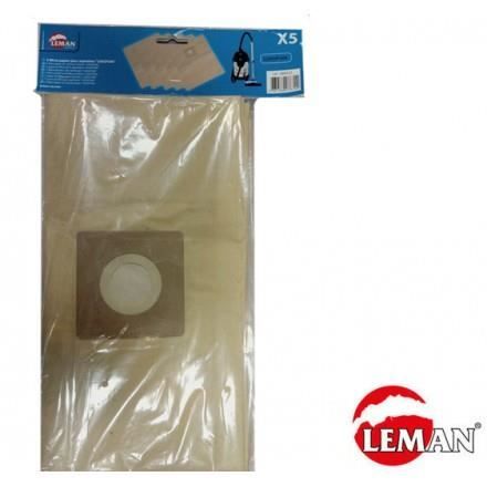 Lot de 5 Sacs papier filtres pour aspirateur LOASP306 LEMAN ABR333