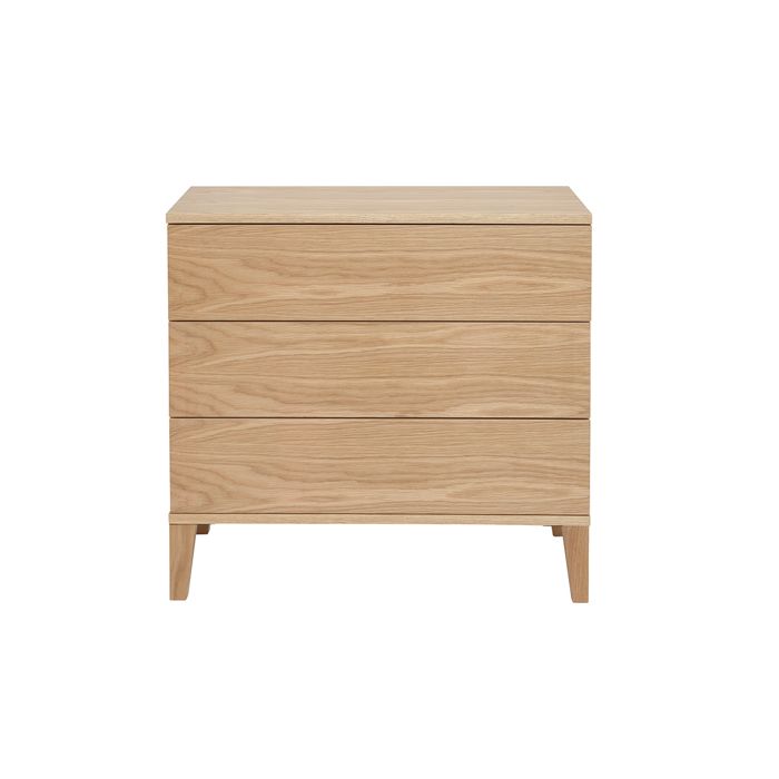 Miliboo - Commode scandinave en bois clair chêne 3 tiroirs L80 cm FREDDY