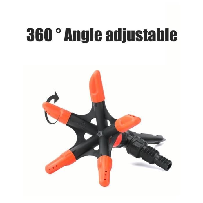 Arroseur Automatique De Pelouse 360° - 3 Bras Rotatifs Reglables Grandes Surfaces Jardin Pelouse Toit