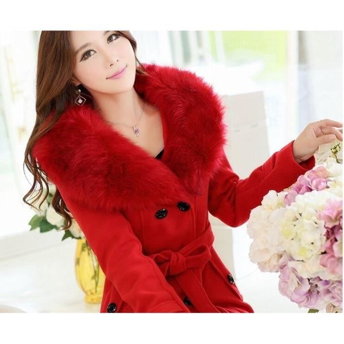 Veste col sale fourrure femme
