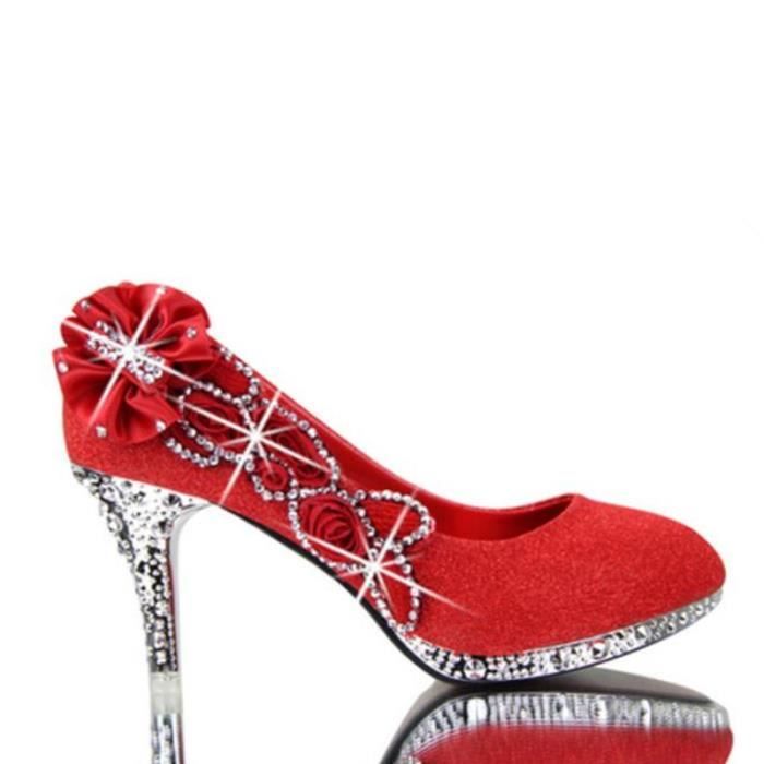 Chaussure rouge mariage femme