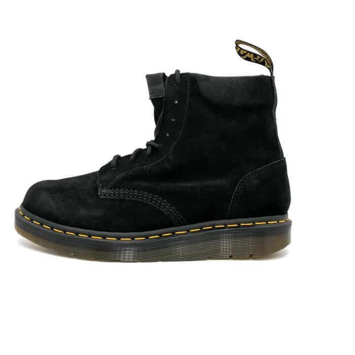 Bottes Dr Martens Berman Noir Cuir Lacets Mixte Noir