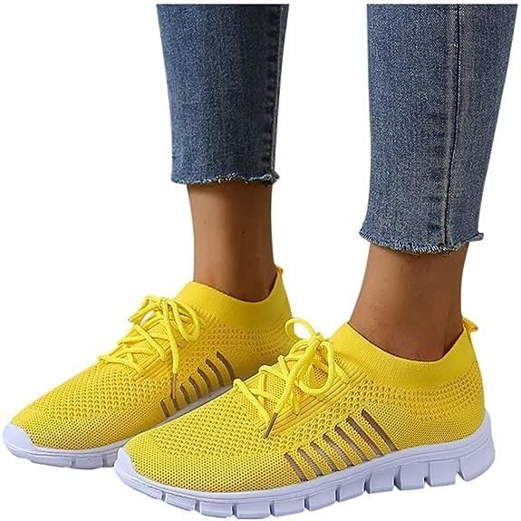 Basket Femme Chaussures Running Course Sports Fitness Legere Respirant Mesh  Gym Outdoor Trail Walking Jogging Tennis Sneakers - A5 Jaune - Cdiscount  Chaussures