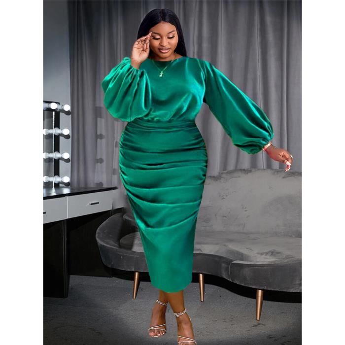 Robe longue manche longue satin hotsell