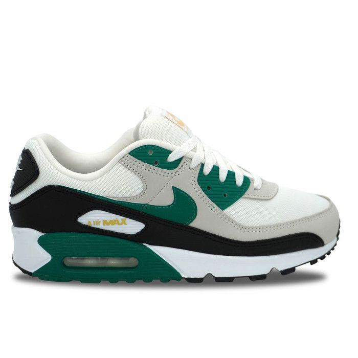Nike Sneakers Nike Air Max 90 Taille 46 Baskets Nike Air Max 90 Malachite  Homme Blanc Cuir Lacets