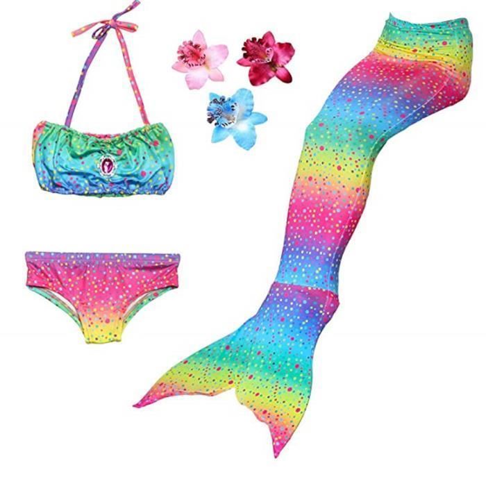 3 Pi ces Maillot de Bain Princesse Queue de Sir ne Mermaid Bikini
