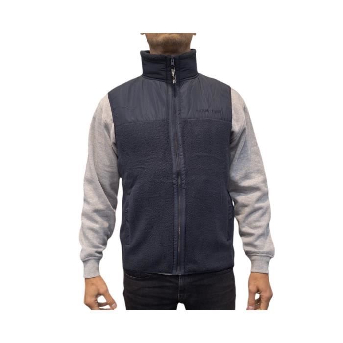 Cerruti 1881 Veste polaire sans manches Lira Bleu Marine Homme Cerruti 1881 Veste polaire sans manches Lira Bleu Marine Homme