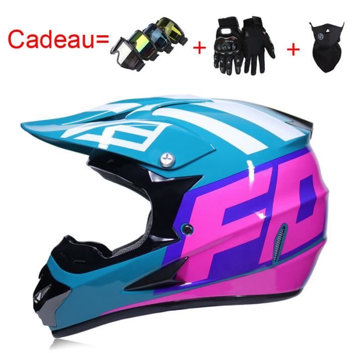 Jeunesse Enfants MTB Casque Motocross, Avec Lunettes Masque Gants, Toile D'araignée Visage Intégral Hors Route ATV Moto Casque, Enduro Descente MX Vélo De Saleté Accident Casque Pour Garçons Filles