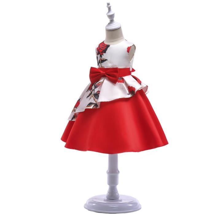 Petite Fille Robe De Soiree Pour Mariage Ceremonie Princesse Robe Volants De Cocktail Rouge Rouge Rouge Achat Vente Robe De Ceremonie Cdiscount