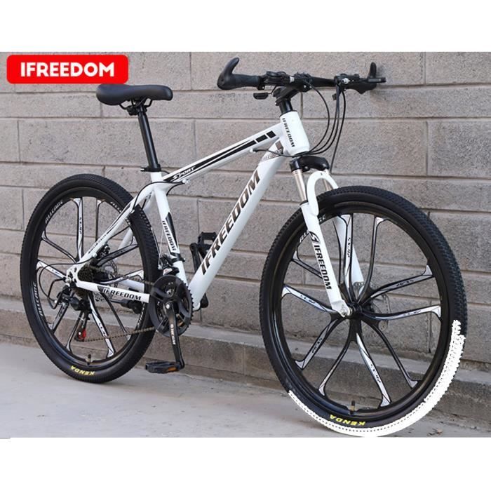 26 Pouces 21 Vitesses Velo De Montagne Etudiant Adulte Velo A L Exterieur Blanc Prix Pas Cher Cdiscount