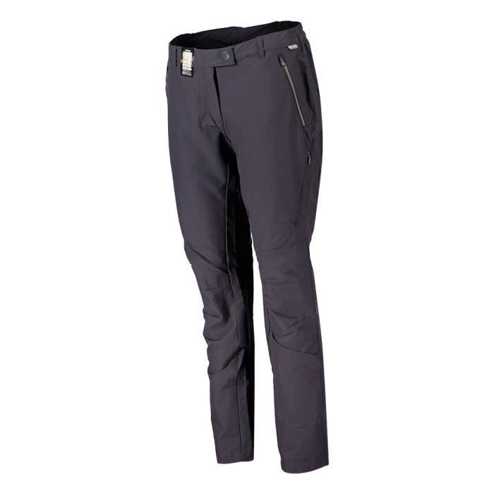 Pantalon de randonnée femme Regatta Highton Regular - Noir - Imperméable - Protection UV - Multipoches