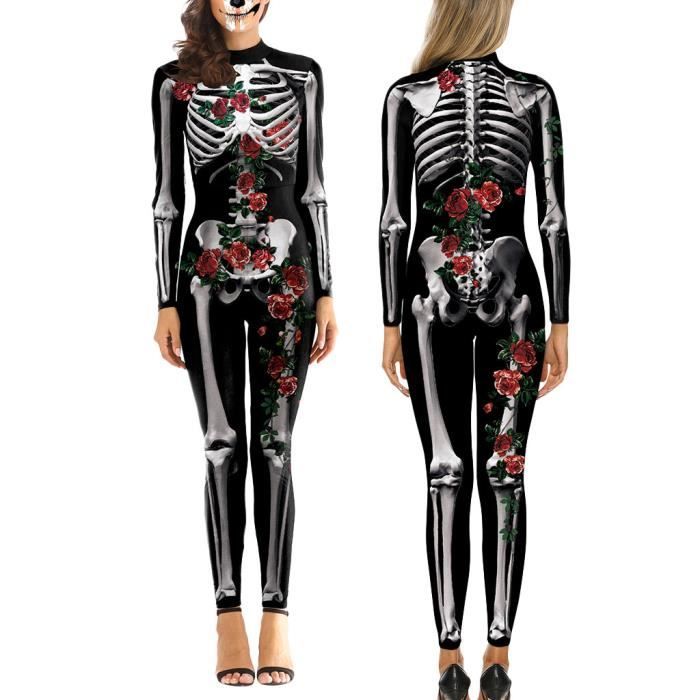 Costume d'Halloween Pour Femme Noir Halloween Cosplay Cocktail Party Crâne et Jupe à Motif Rose, Modèle à Col en V Carnaval Costume De Fête à Manches Longues, Avec Ceinture Noire Robe Longue Costume d'Halloween Pour Femme Noir Halloween Cosplay Cocktail Party Crâne et Jupe à Motif Rose, Modèle à Col en V Carnaval Costume De Fête à Manches Longues, Avec Ceinture Noire Robe Longue