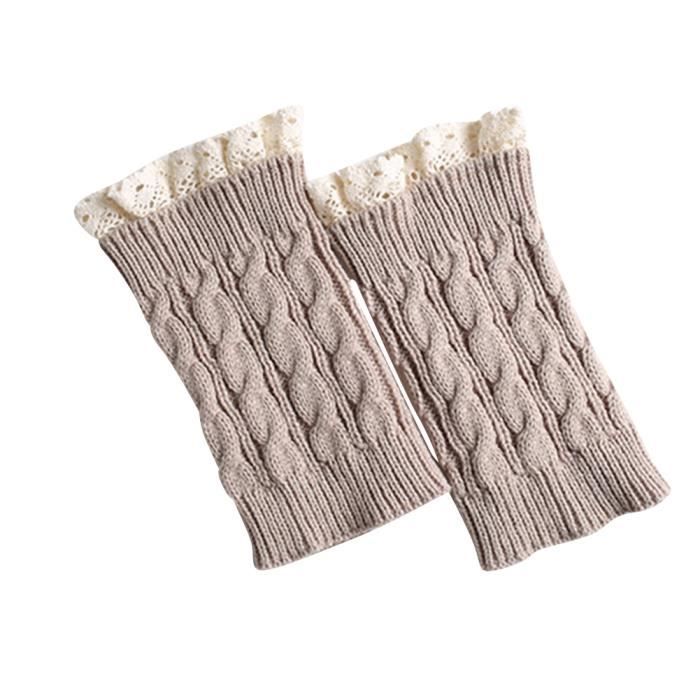 Bottines Chaussettes Chaudes Pour Femmes - Jambières Courtes En Tricot Acrylique, Taille Unique élastique