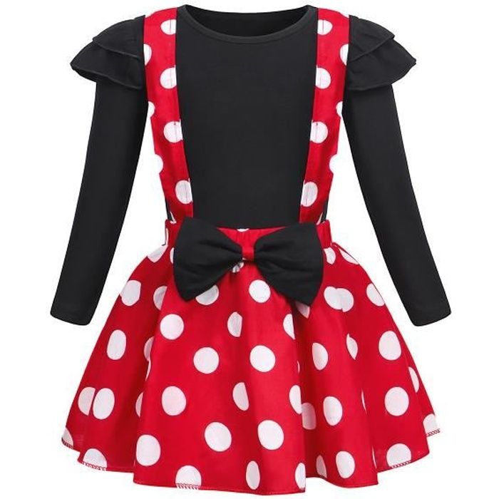 AmzBarley Robe Minnie Princesse Deguisement Fille Manche Longue Bowknot  Tutu Anniversaire Fete Halloween Carnaval à Pois Robe - Cdiscount Jeux -  Jouets