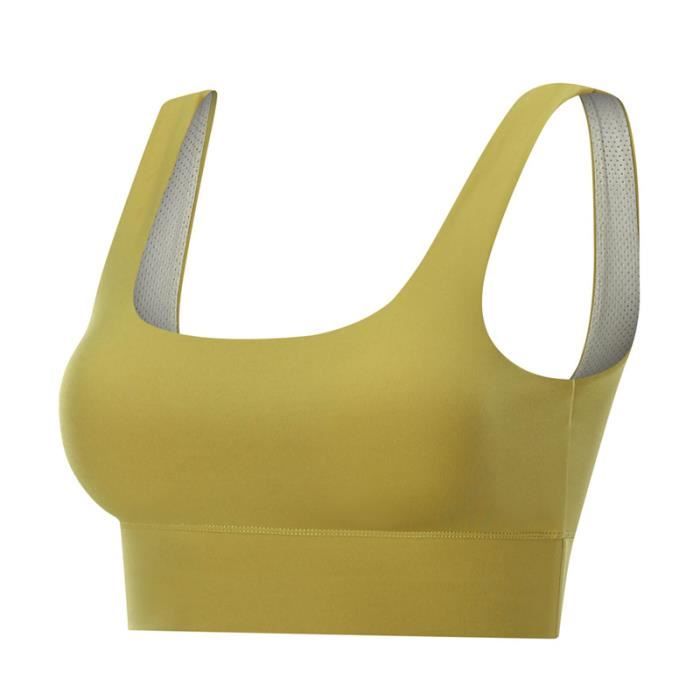 Soutien-gorge de fitness pour le dos ECELEN Jaune Femme Fitness