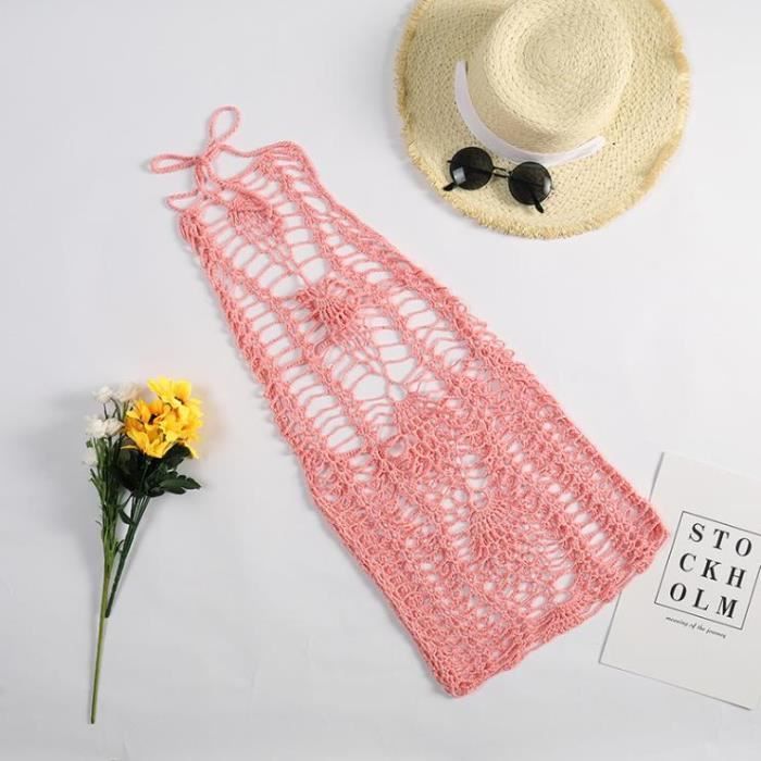 Robe Crochet Midi Patchwork Blanche