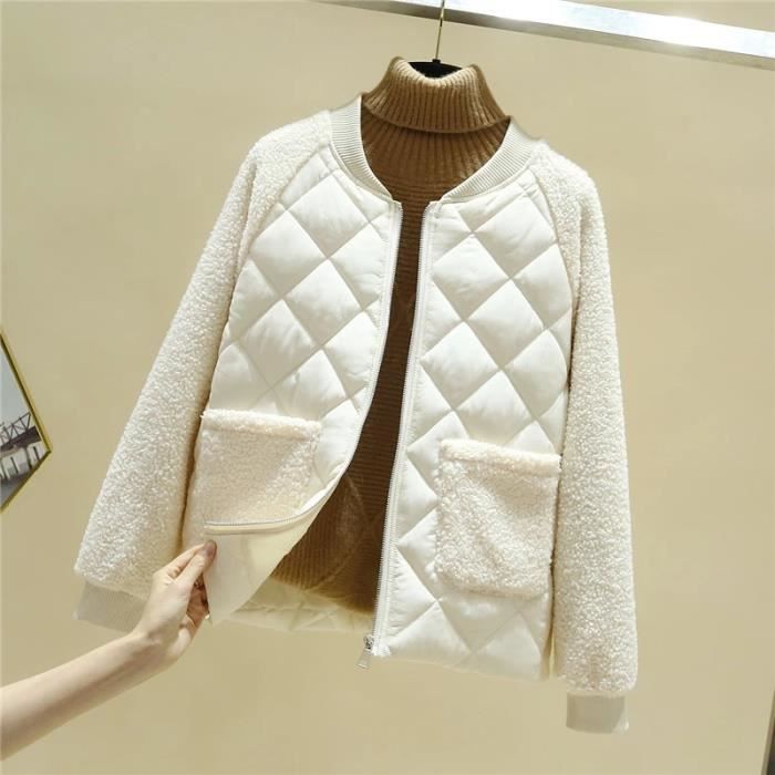 Veste Doudoune Légère Femme - Parka Court Bouffant Coupe-vent, Toutes Saisons, Avec Poches
