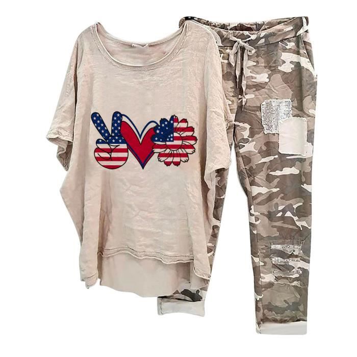 Ensemble pantalon tee shirt femme sales