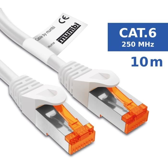 Le câble blindé S/FTP catégorie Cat.6 est utilisé pour la