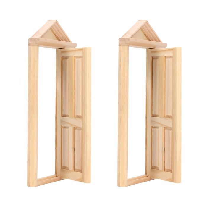 Modèle De Meubles Mini Porte De Maison De Poupée Portable, Porte De Maison De Poupée En Bois