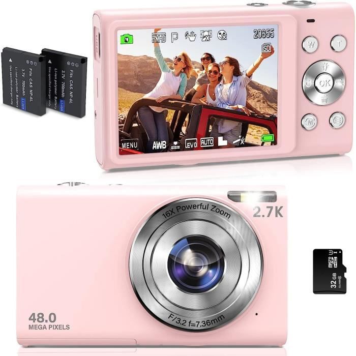 Appareil Photo numérique 4K Caméra vidéo 48MP Zoom numérique 4K Appareil  Photo Compact 16x et caméra de vlogging - Cdiscount Appareil Photo