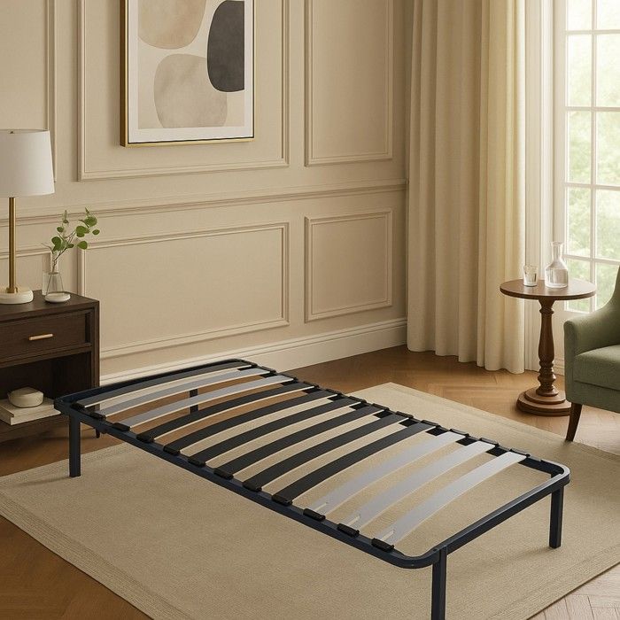 patrick - Solide et Confortable Sommier Cadre a lattes Pieds 90x200 x 29 cm en Metal - 9 Larges Lattes de 12 5 cm patrick - Solide et Confortable Sommier Cadre a lattes Pieds 90x200 x 29 cm en Metal - 9 Larges Lattes de 12 5 cm