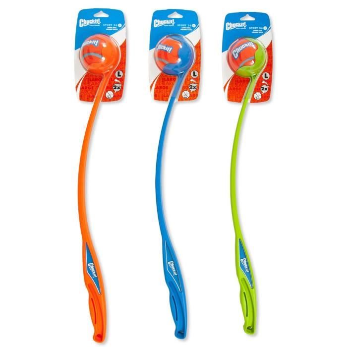 Comparer les prix de CHUCKIT! Lanceur de balle 26L - Vert, orange ou bleu - Pour chien