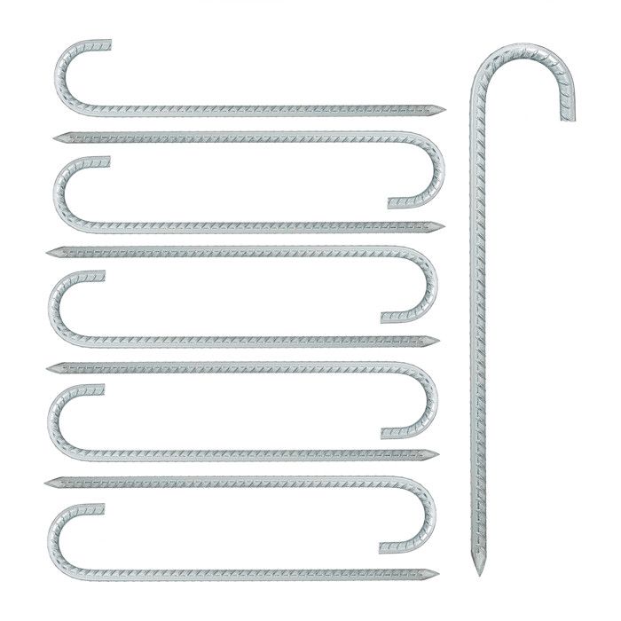 Lot de 20 clous de tente en métal robuste de 20,3 cm - Vis d'ancrage en