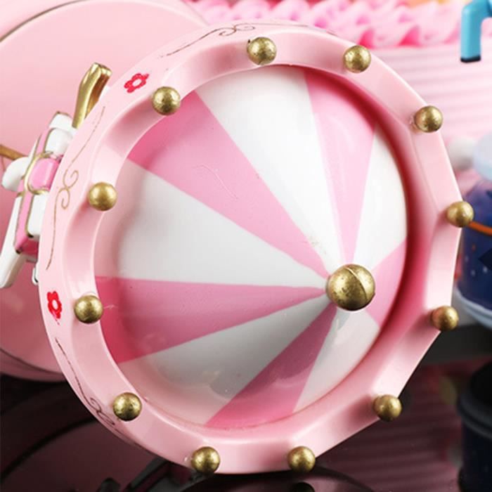Boîte à Musique Carrousel En Bois Personnalisable – Avec Ballerine – Cadeau Gravé Pour Anniversaire, Noël, Fiançailles
