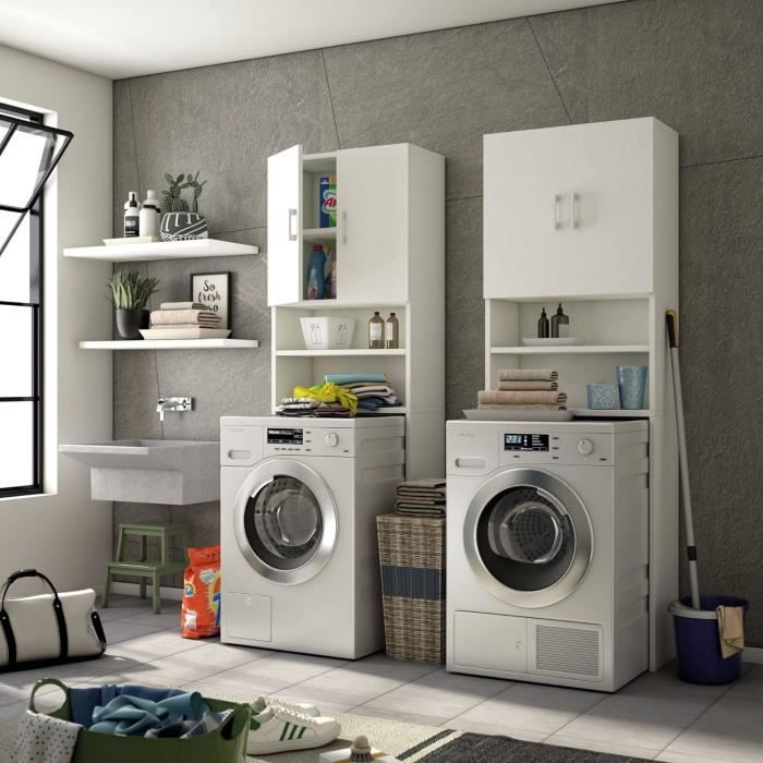 Armoire Multi-usages Habitdesign Furniturefactor - Blanc, Modulable Et Discret