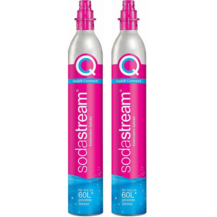 Sodastream Lot de 2 cylindres de gaz co2 60l quick connect pour machine à gazéifier - 2 x cylindre quick connect