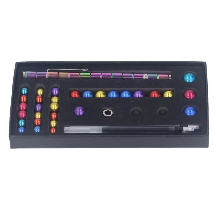Stylo Multifonction Magnétique - 14 Anneaux + 30 Billes, Anti-stress, Cadeau Créatif